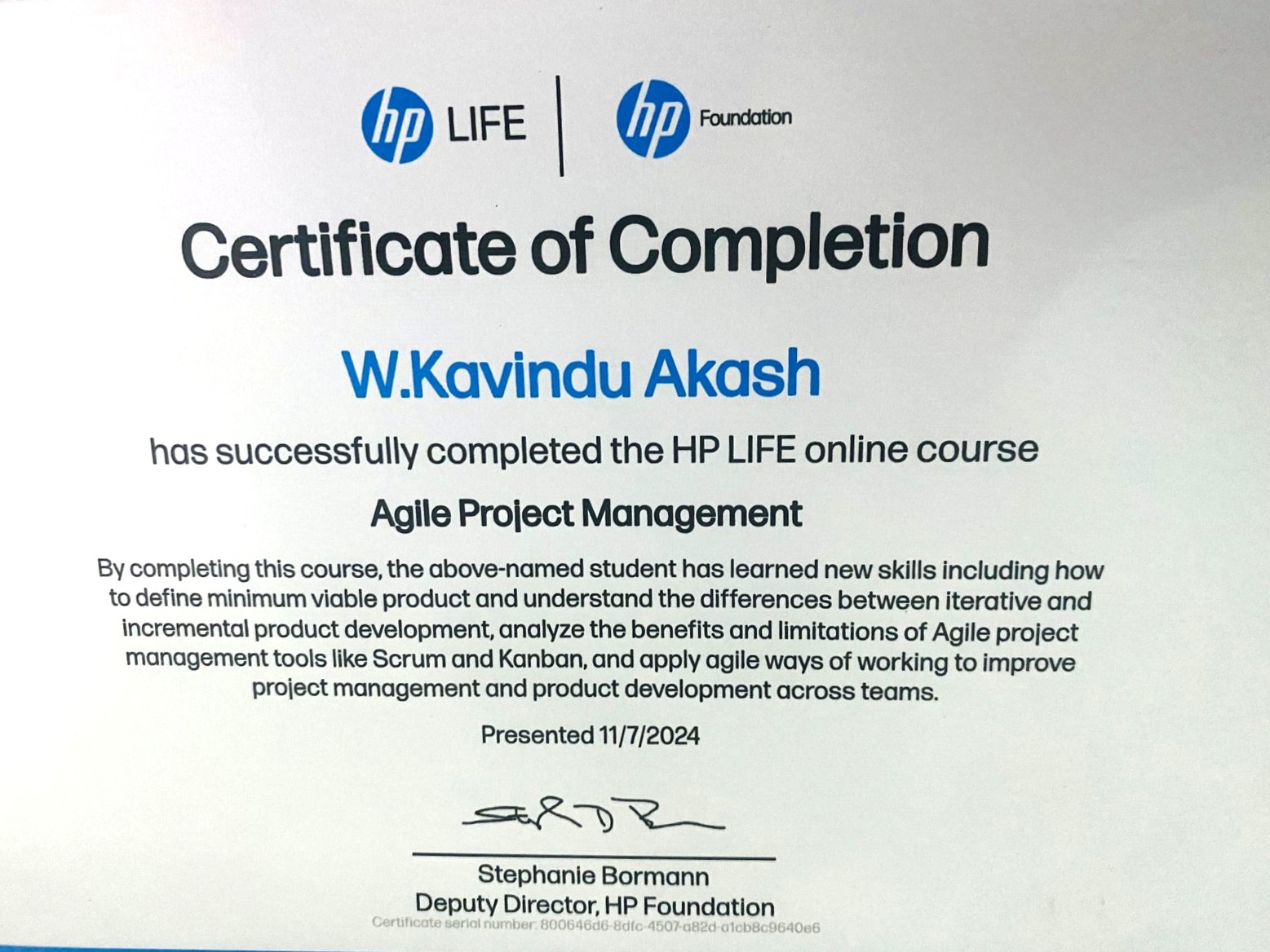 Agile Project Management - HP LIFE