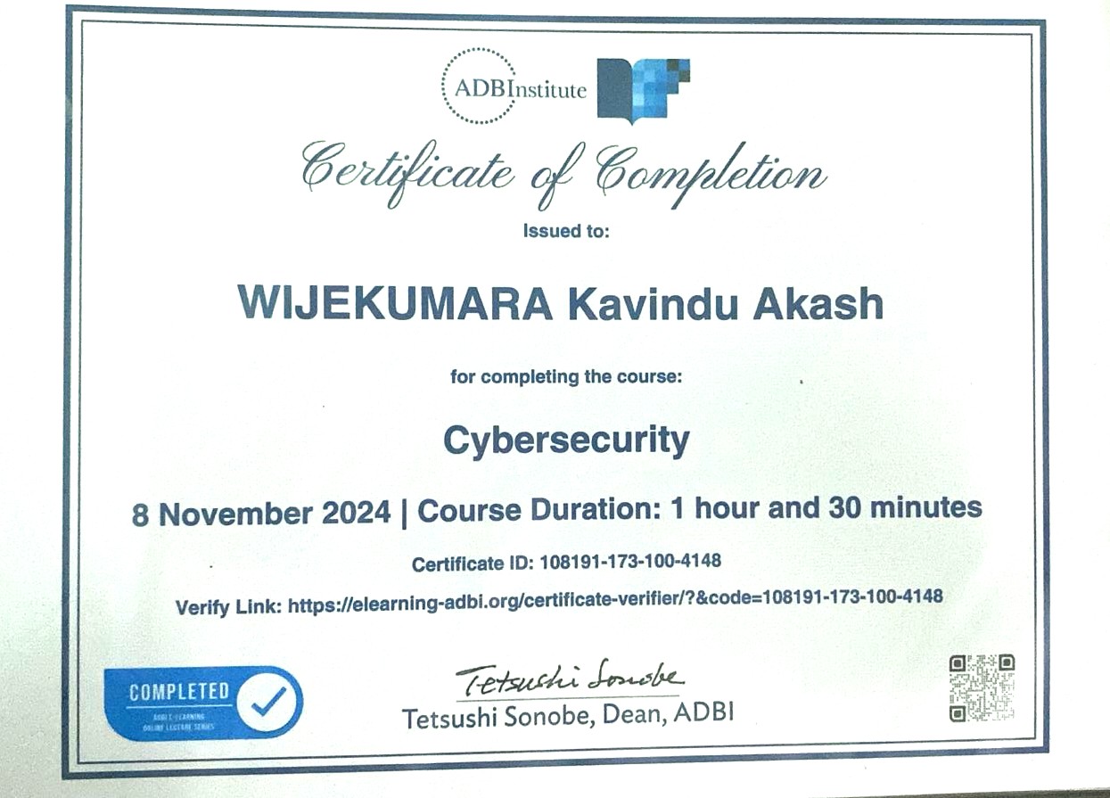 Cybersecurity - ADBI